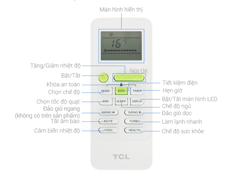 Cách sử dụng điều khiển điều hòa TCL ?